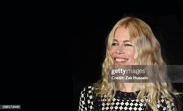 Claudia Schiffer arriving at the European premiere of Eddie the Eagle at the Odeon Leicester Square in London