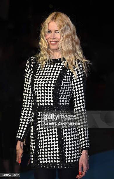 Claudia Schiffer arriving at the European premiere of Eddie the Eagle at the Odeon Leicester Square in London