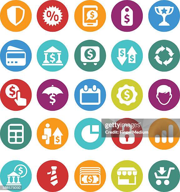 finance icons - emblem credit card payment stock illustrations