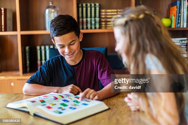young students of diverse race studying together in new zealand - new zealand schools stock pictures, royalty-free photos & images