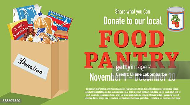 food bank spendenkonzept banner - plakatieren stock-grafiken, -clipart, -cartoons und -symbole