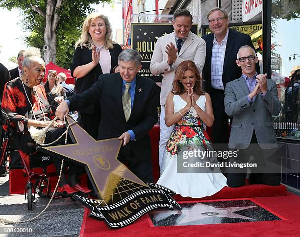 Actress Della Reese, Hollywood Chamber of Commerce Chair of the Board Fariba Kalantari, DDS, Hollywood Chamber of Commerce President/CEO Leron...