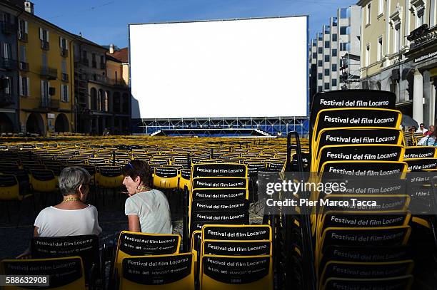 General view of Piazza Grande during the 69th Locarno Film Festival on August 11, 2016 in Locarno, Switzerland.