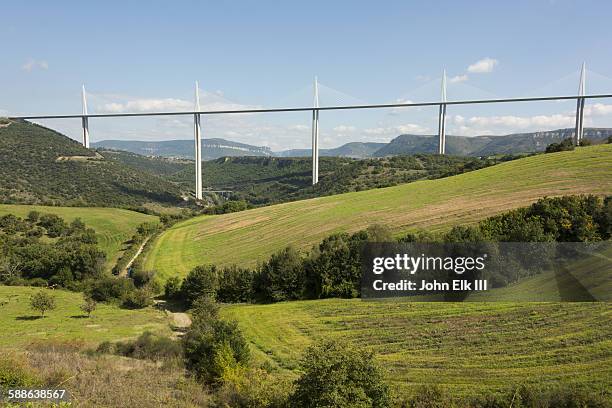 pont du gard, millau viaduct - millau viaduct stock pictures, royalty-free photos & images