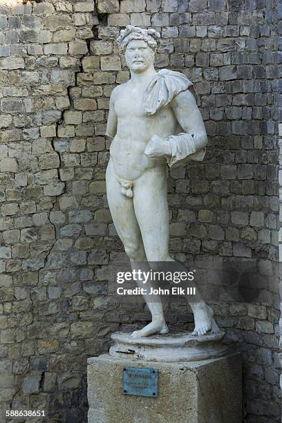 vaison le romaine, laureled apollo statue - antiquité romaine photos et images de collection