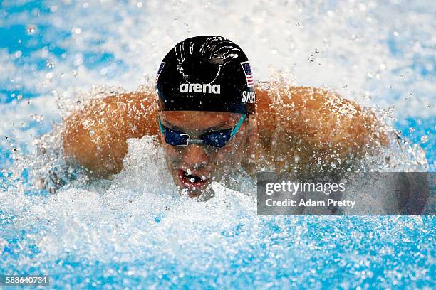 Tom Shields of the United States competes in the second Semifinal of the Men's 100m Butterfly on Day 6 of the Rio 2016 Olympic Games at the Olympic...