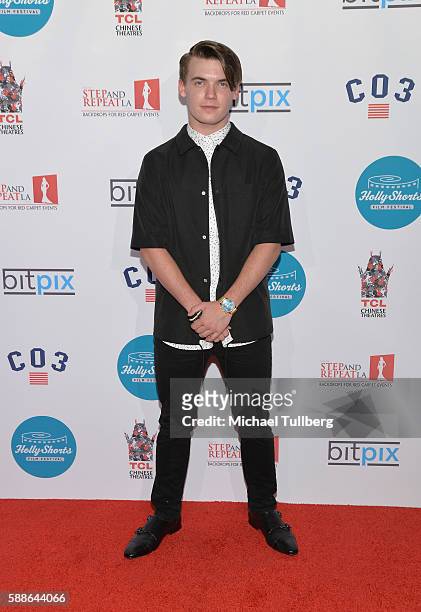 Actor Grayson Hunter Goss attends the 12th Annual HollyShorts opening night celebration at TCL Chinese 6 Theatres on August 11, 2016 in Hollywood,...