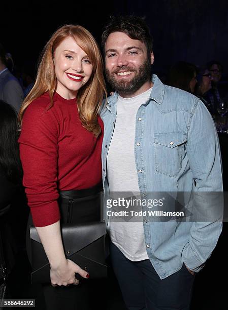 Bryce Dallas Howard and husband Seth Gabel attend Sundance Institute NIGHT BEFORE NEXT at The Theatre At The Ace Hotel on August 11, 2016 in Los...