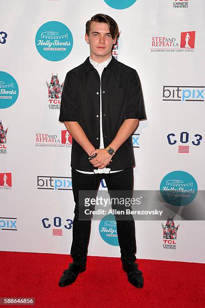 Actor Grayson Hunter Goss attends the 12th Annual HollyShorts Opening Night Celebration at TCL Chinese 6 Theatres on August 11, 2016 in Hollywood,...