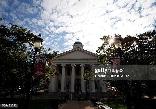 The Centre County Courthouse is seen while Jerry Sandusky appeals his child sex abuse conviction on August 12, 2016 in Bellefonte, Pennsylvania....