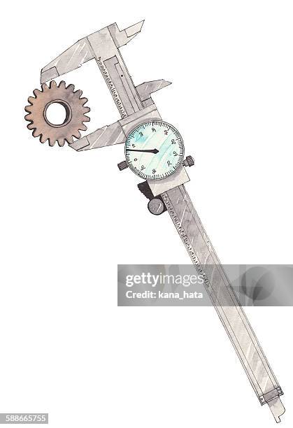 vernier caliper illustration - vernier caliper stock-fotos und bilder