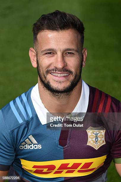 Danny Care of Harlequins poses for a portrait during the Harlequins squad photo call for the 2016-2017 Aviva Premiership Rugby season at Twickenham...