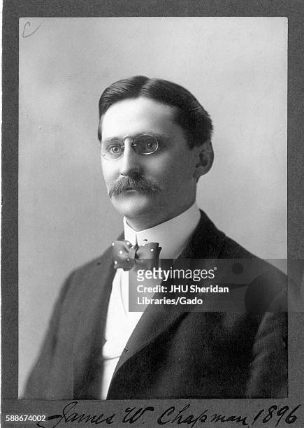 Shoulders up portrait of tax commissioner James Wilkinson Chapman Jr at 30 years of age, 1896. .