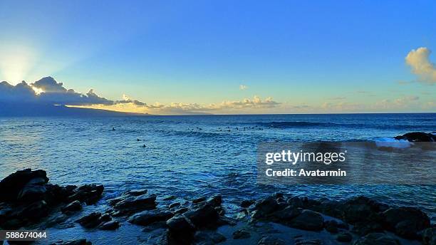 hoʻokipa beach - maui - hawaii - usa - windsurfing maui stock pictures, royalty-free photos & images