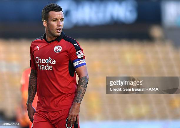 Jimmy Smith of Crawley Town during the EFL Cup match between Wolverhampton Wanderers and Crawley Town at Molineux on August 8, 2016 in Wolverhampton,...