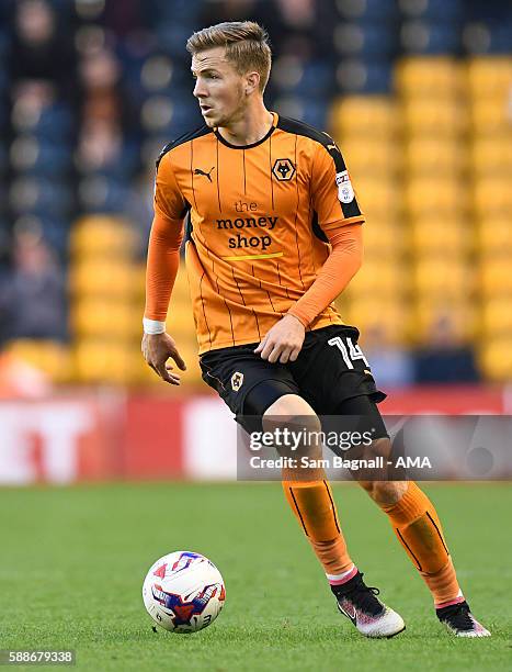 Lee Evans of Wolverhampton Wanderers during the EFL Cup match between Wolverhampton Wanderers and Crawley Town at Molineux on August 8, 2016 in...