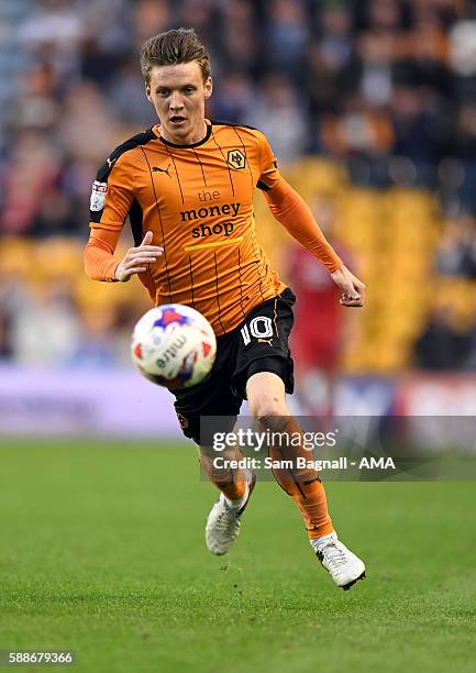 Joe Mason of Wolverhampton Wanderers during the EFL Cup match between Wolverhampton Wanderers and Crawley Town at Molineux on August 8, 2016 in...