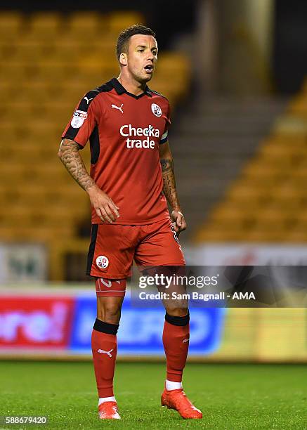 Jimmy Smith of Crawley Town during the EFL Cup match between Wolverhampton Wanderers and Crawley Town at Molineux on August 8, 2016 in Wolverhampton,...