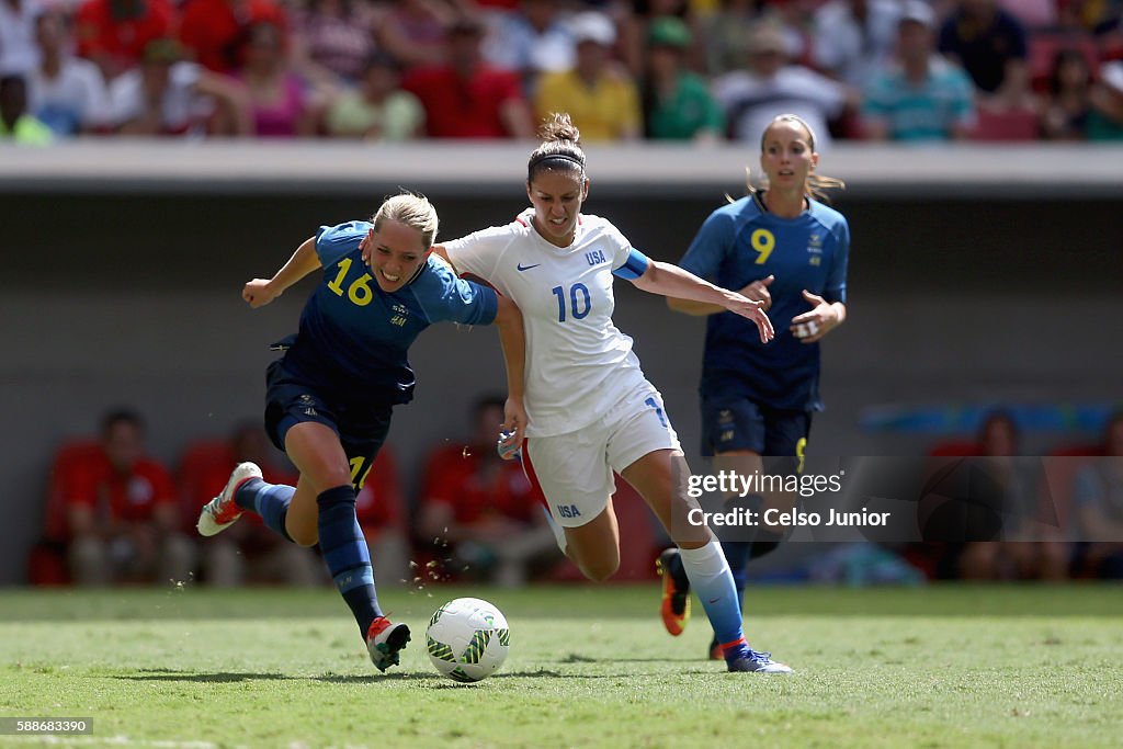 USA v Sweden Quarterfinal: Women's Football - Olympics: Day 7