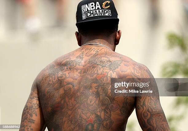 Smith of the Cleveland Cavaliers looks on during the Cleveland Cavaliers 2016 NBA Championship victory parade and rally on June 22, 2016 in...