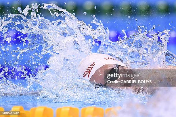 Canada's Ryan Cochrane takes part in the Men's 1500m Freestyle heats during the swimming event at the Rio 2016 Olympic Games at the Olympic Aquatics...