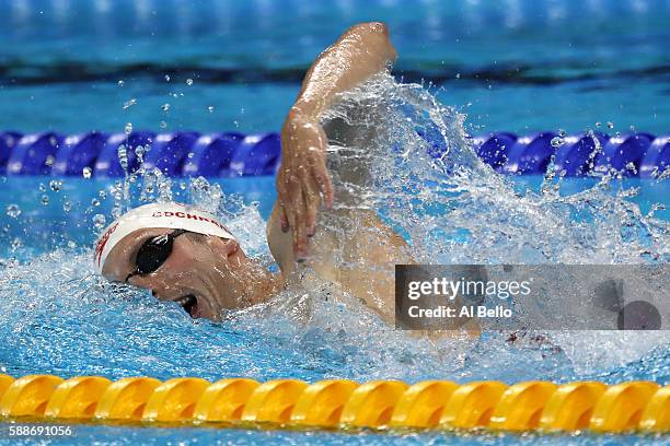 Ryan Cochrane of Canada competes in the Men's 1500m Freestyle heat on Day 7 of the Rio 2016 Olympic Games at the Olympic Aquatics Stadium on August...