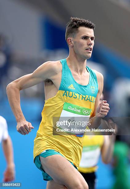 Jeffrey Riseley of Australia competes in round one of the Men's 800 metres on Day 7 of the Rio 2016 Olympic Games at the Olympic Stadium on August...