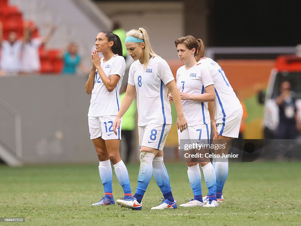 USA v Sweden Quarterfinal: Women's Football - Olympics: Day 7