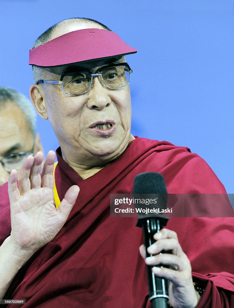 Dalai Lama at a Summit in Warsaw