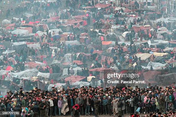 Kosovar Refugees at a Red Cross Camp in Blace