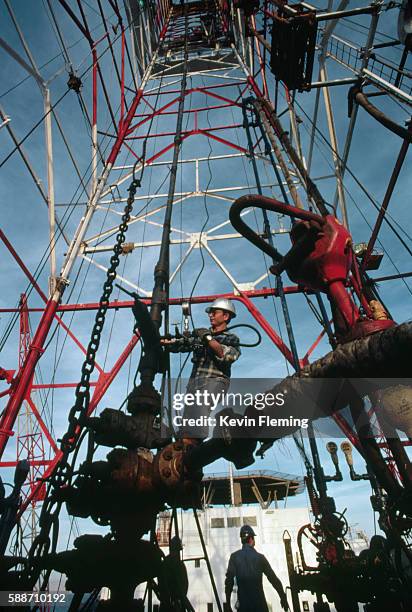 Oil Rig Man Rider 145 Two Men Working On An Oil Rig Stock Photos, High-Res Pictures, and ...