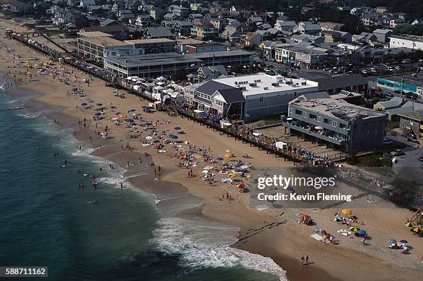 aerial view of bethany beach - delaware fotografías e imágenes de stock