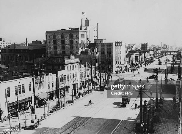 Shopping district in Tokyo, Japan, 28th October 1930.