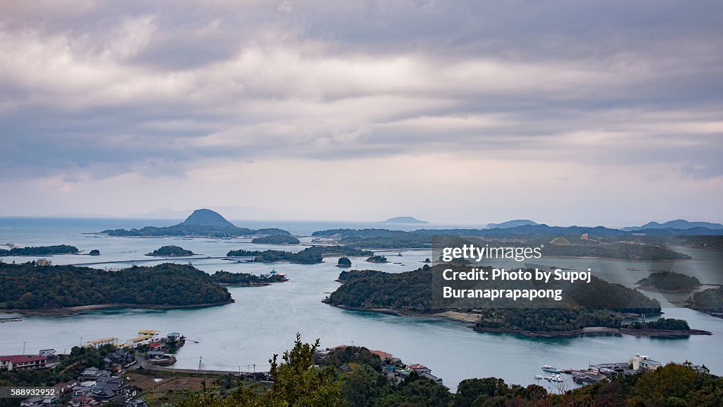 Amakusa island from amakusa matsushima national park viewpoint in kyushu japan