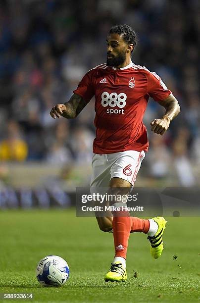 Armand Traore of Nottingham Forest in action during the Sky Bet Championship match between Brighton & Hove Albion and Nottingham Forest at Amex...