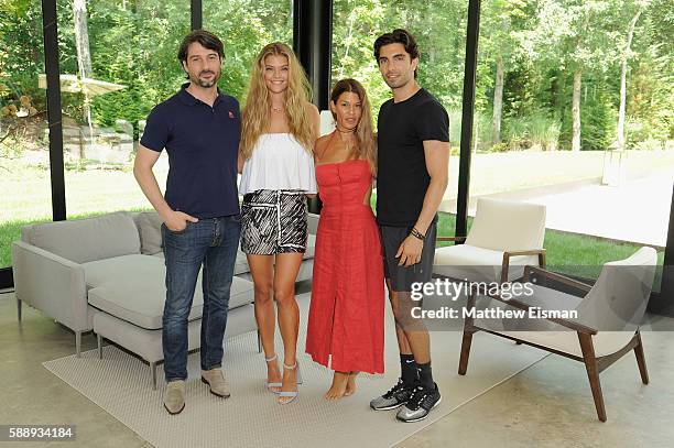 Bregt Ectors, Nina Agdal, Jenne Lombardo and Akin Akman attend the Buick celebration of the new Envision in the Hamptons at Buick Studio Envision on...