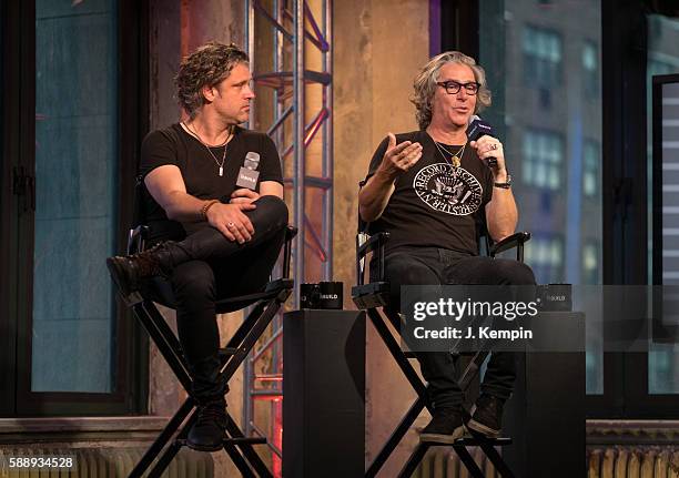 Dean Roland and Ed Roland of the band Collective Soul discuss their new album "See What You Started By Continuing" at AOL HQ on August 12, 2016 in...