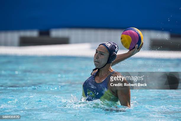 Summer Olympics: Brazil Marina Zablith in action vs Italy during Women's Preliminary Round - Group A match at Olympic Aquatics Centre. Rio de...