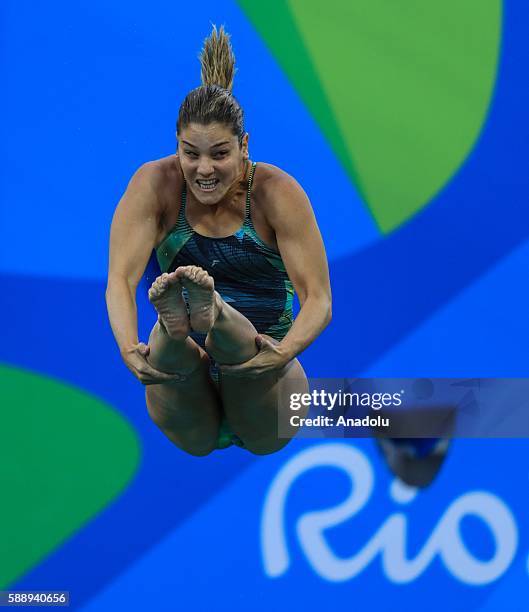 Juliana Veloso of Brazil competes the Women's diving 3m springboard elimination during the Rio 2016 Olympic Games in Rio de Janeiro, Brazil on August...