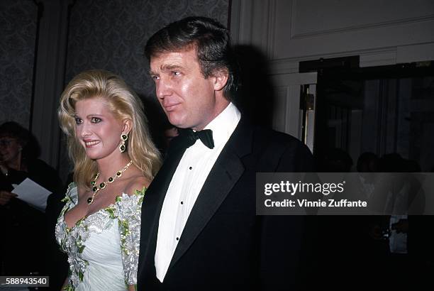 Property developer Donald Trump and wife Ivana Trump attend a Police Athletic League event for Commisioner Benjamin Ward's Kids in 1989 in New York...