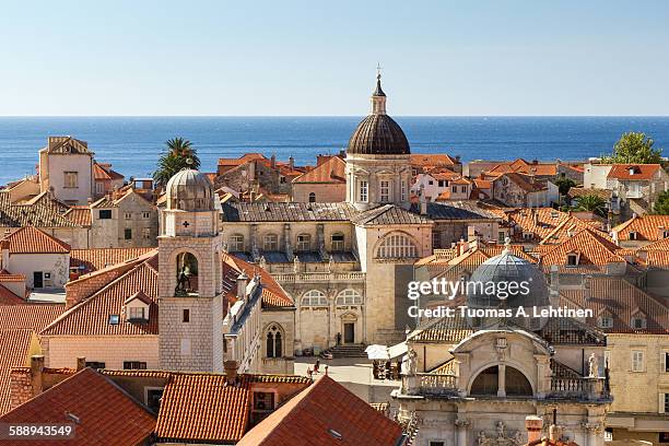 old town's skyline in dubrovnik - dubrovnik old town foto e immagini stock