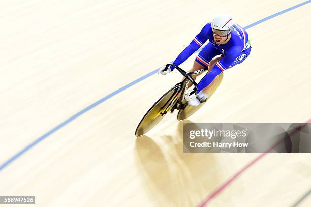 Francois Pervis of France rides on Day 7 of the Rio 2016 Olympic Games at the Rio Olympic Velodrome on August 12, 2016 in Rio de Janeiro, Brazil.