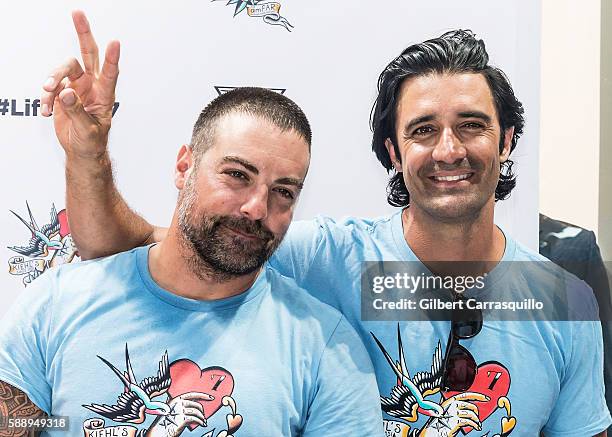 Personality, Anthony Carrino and actor Gilles Marini attends the 7th Annual Kiehl's Since 1851 LifeRide for amfAR Philadelphia finale celebration at...