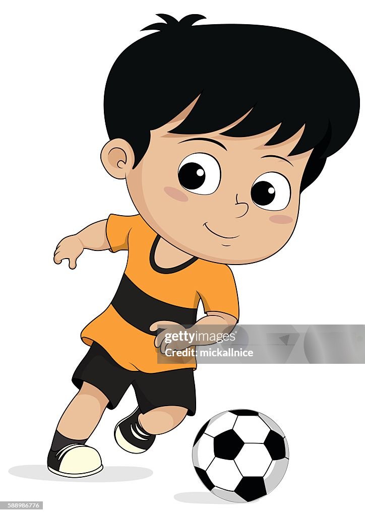 Niños De Fútbol De Dibujos Animados Ilustración de stock - Getty Images