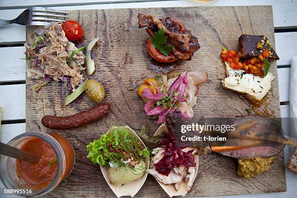 delicious tapas - bornholm island stock pictures, royalty-free photos & images