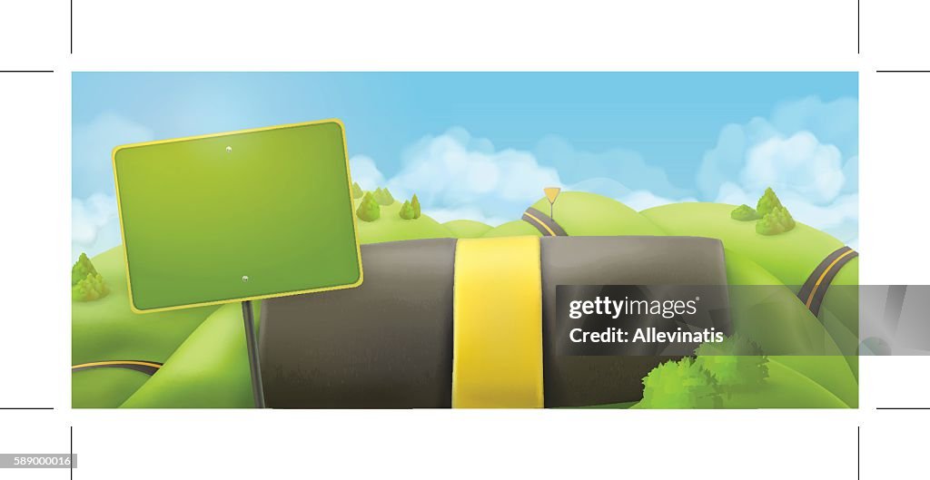 Camino Y Señal Paisaje De La Naturaleza De Dibujos Animados En 3d Fondo Vectorial Ilustración de stock - Getty Images Camino Y Señal Paisaje De La Naturaleza De Dibujos Animados En 3d Fondo Vectorial Ilustración de stock - Getty Images