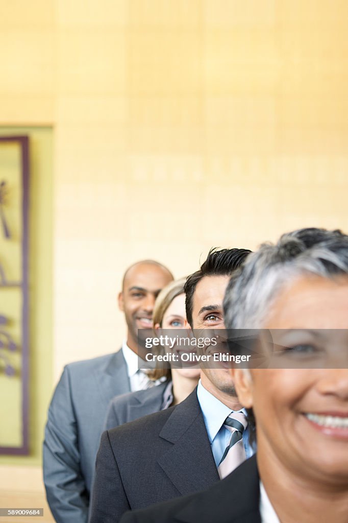 Row of businesspeople