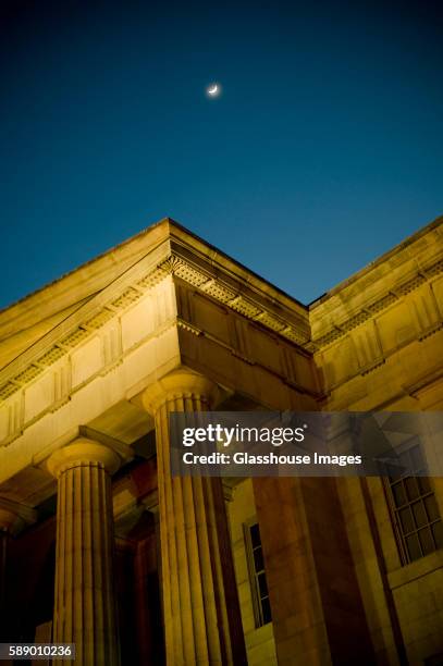 moon and national portrait gallery, washington dc - national portrait gallery   washington dc stock pictures, royalty-free photos & images