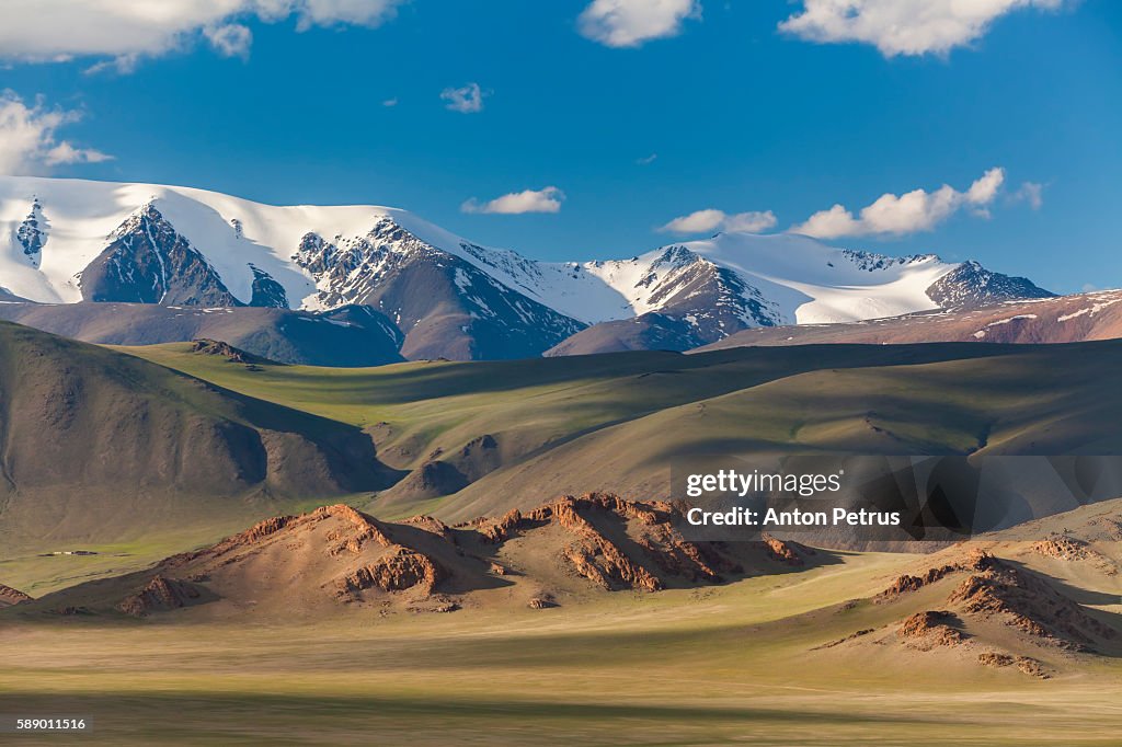 Beautiful sunset in the mountains, Mongolia