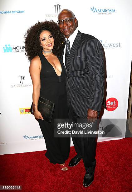 Former NFL player Eric Dickerson and Erica Dickerson attend 16th Annual Harold and Carole Pump Foundation Gala at The Beverly Hilton Hotel on August...